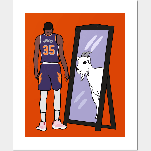 Kevin Durant Mirror GOAT (Phoenix) Wall Art by rattraptees